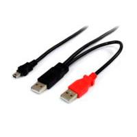 Cable de 91cm usb en y para discos duros externos - 2x usb a macho a 1x usb mini b macho - startech.com mod. usb2habmy3