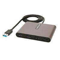 Adaptador de video externo - tarjeta de video externa - dongle llave usb-a 3.0 a 4x hdmi - 1080p a 60hz - conversor multimonitor usb a hdmi - solo para windows - startech.com mod. usb32hd4