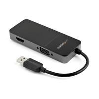 Adaptador de video externo usb 3.0 a hdmi y vga - 4k 30hz - tarjeta de video para mac y windows - multipuertos 2en1 - startech.com mod. usb32hdvga