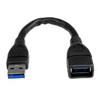 Cable de 15cm extensor usb 3.0 - alargador usb 3.0 superspeed negro - startech.com mod. usb3ext6inbk