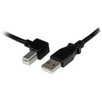 Cable adaptador usb de 1m para impresora acodado - 1x usb a macho - 1x usb b macho en angulo izquierdo - startech.com mod. usbab1ml