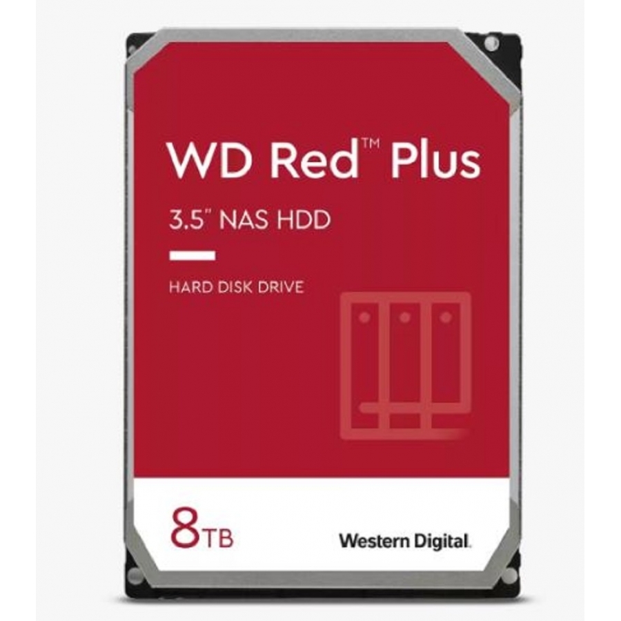 Disco duro interno wd red plus 8tb 3.5 escritorio sata3 6gb/s 256mb 5640rpm 24x7 hotplug nas 1-8 bahias wd80efpx