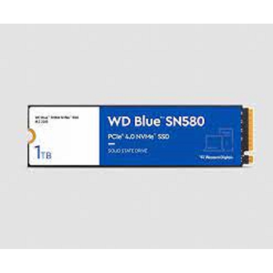 Unidad de estado solido ssd interno wd blue sn580 1tb m.2 2280 nvme pcie gen4 lect.4150mbs escrit.4150mbs tbw600 pc laptop minipc wds100t3b0e