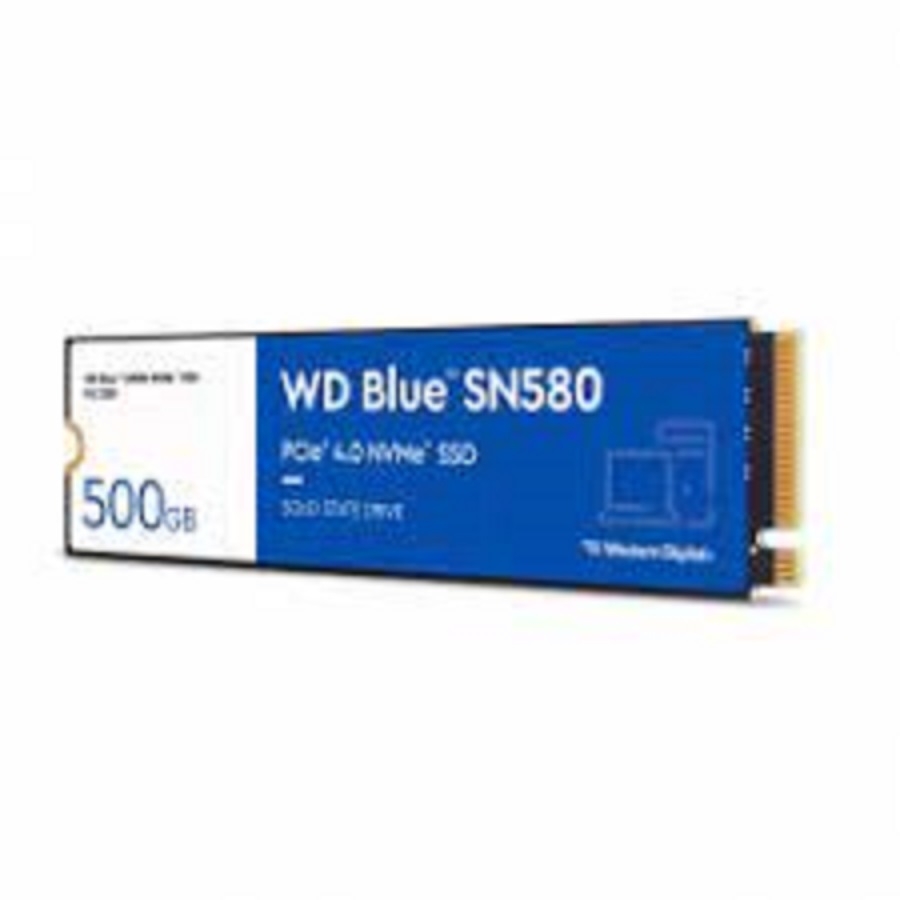 Unidad de estado solido ssd interno wd blue sn580 500gb m.2 2280 nvme pcie gen4 lect.4000mbs escrit.3600mbs tbw300 pc laptop minipc wds500g3b0e