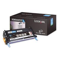 Toner laser lexmark color cyan / rendimiento estandar / x560a2cg / hasta 4,000 paginas / 5% de cobertura / para modelos: x560