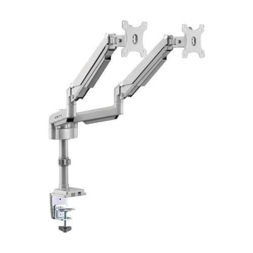 Tripp lite series soporte de brazo de gas para dos pantallas para monitores de 17 a 32 pulgadas - abrazadera u orificio pasacables - usb, puertos de audio