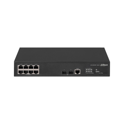 Dahua dh-as4300-8gt2gf- switch gigabit administrable de capa 2 con 8 puertos101001000 base-t y2 ranuras sfp d 1gbps. ofrece una capacidad de switching de 20gbps y viene con una robusta carcasa metálica, ideal para redes de alto rendimiento