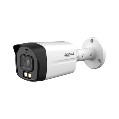 Dahua hac-hfw1200tlmn-il-a - cámara bullet de 2 megapíxeles iluminación dual inteligente + full color lente de 2.8 mm 102 grados de apertura 40 metros de ir y luz visible microfono integrado dwdr ip67soporta  cvicvbsahdtvi