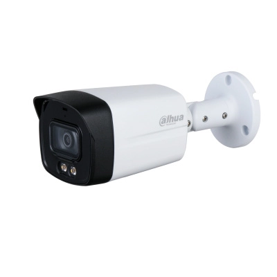 Dahua hac-hfw1200tlmn-il-a - cámara bullet de 2 megapíxeles iluminación dual inteligente + full color lente de 2.8 mm 102 grados de apertura 40 metros de ir y luz visible microfono integrado dwdr ip67soporta  cvicvbsahdtvi