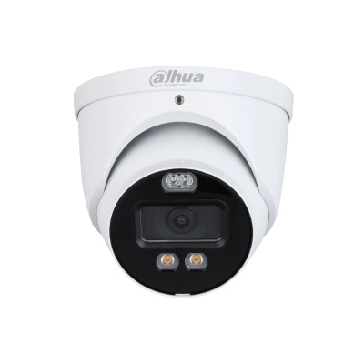 Dahua dh-hac-me1809hn-a-pv - camara domo tioc 4k disuasión activa iluminador dual inteligente + fullcolor estrobo con luz roja y azul lente de 2.8mm 106 grados de apertura 40 metros de ir y  luz visible microfono integrado ip67
