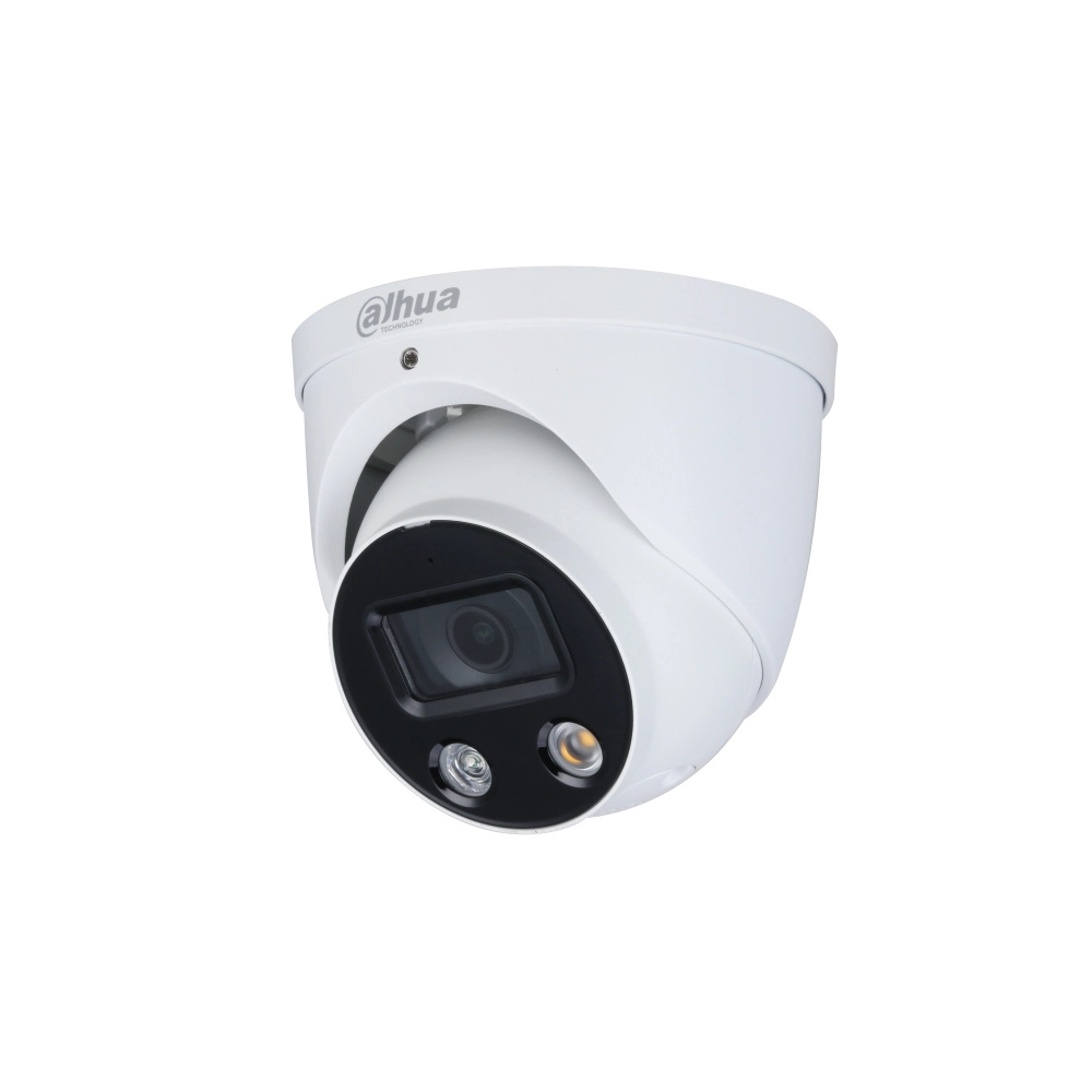 Dahua dh-ipc-hdw3449h-as-pv - camara ip domo tioc de 4 megapixeles wizsense lente de 2.8 mm angulo de 101 grados iluminador dual sirena estrobo azul y rojoir 30m smd 4.0 microfono integrado ranura microsd  ip67 poe