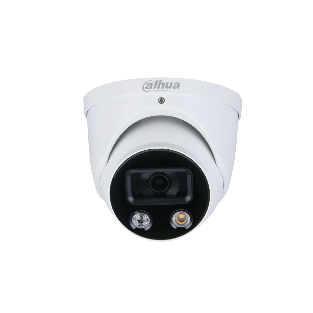 Dahua dh-ipc-hdw3449h-as-pv - camara ip domo tioc de 4 megapixeles wizsense lente de 2.8 mm angulo de 101 grados iluminador dual sirena estrobo azul y rojoir 30m smd 4.0 microfono integrado ranura microsd  ip67 poe