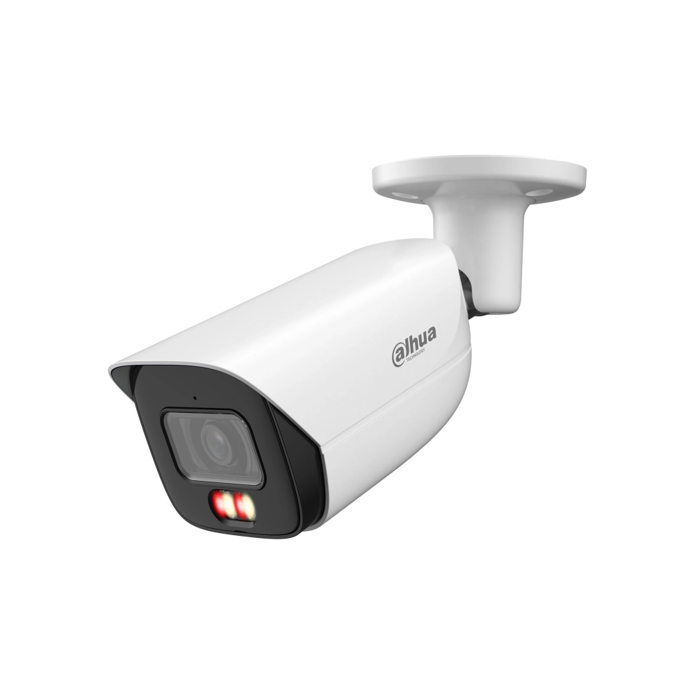 Dahua ipc-hfw3849e-as-il -cámara ip bullet de 8 megapíxeles con iluminadores dualwizsenselente de 2.8 mm107 grados de apertura h.265+ microfono integrado 1 e&s de alarma y audio smd 4.0 wdr real quick pick ai ssapoe ip67