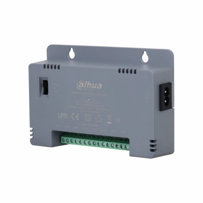 Dahua dh-pfm344d-8ch-us - fuente de poder con distribuidor para 8 canales12 vcd 4 amperes voltaje de salida ajustable de 12, 13.5 y hasta 15 vdc protección de voltaje protección contra fuego v-0 certificación fcc