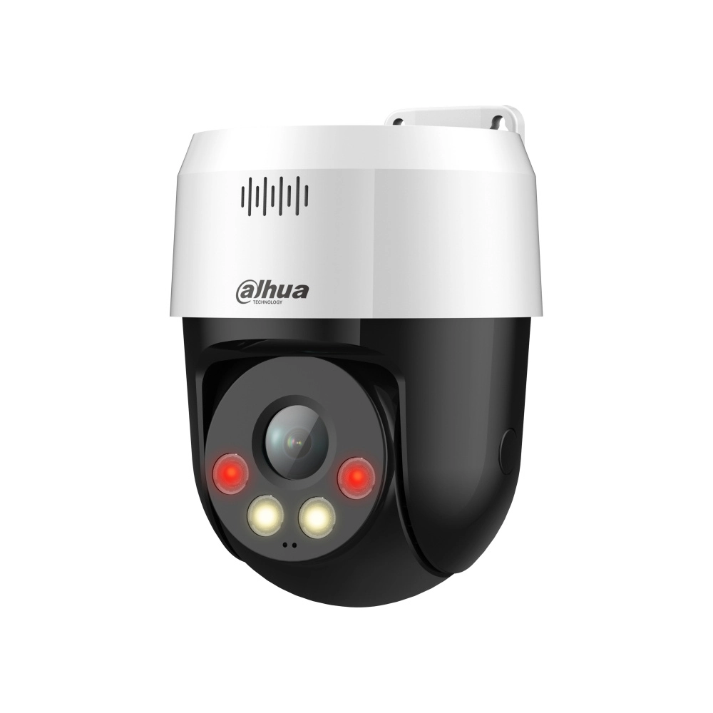 Dahua dh-sd2a300nb-gny-a-pv-0400 - cámara ip pt de 3 mp con full color y disuasión activa, iluminador dual inteligente, lente fijo, alcance de 30m con ir y luz visible, audio bidireccional, protección ip66, poe y ranura para microsd.