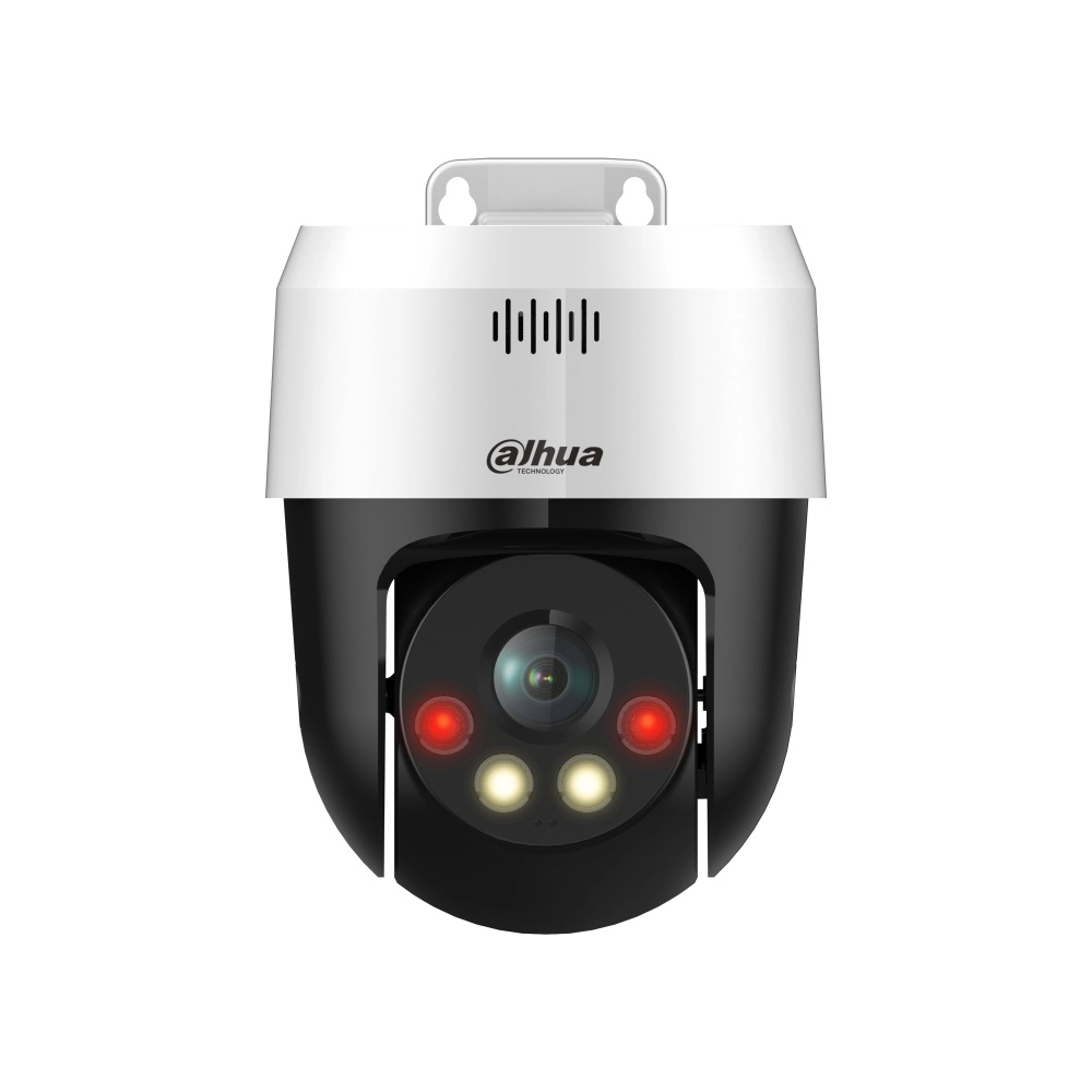 Dahua dh-sd2a500nb-gny-a-pv-0400 cámara ip pt de 5mp  full color disuasión activa iluminador dual inteligente 30m de ir y luz visible audio bidireccional detección de humanos ranura microsd ip66 y poe.