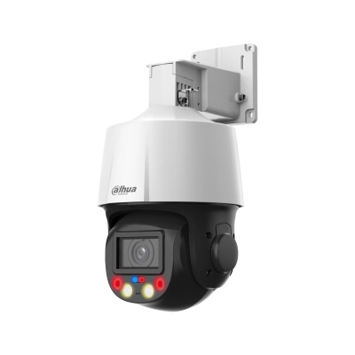 Dahua sd3e405db-gny-a-pv1 - camara ip ptz de 4 mp tioc de 5x de zoom optico iluminación dual inteligente disuasión activa con luz roja y azul ir de 50 metros micrófono y altavoz integrado audio 2 vías ranura para microsd ip66 poe