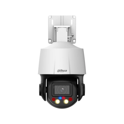 Dahua sd3e405db-gny-a-pv1 - camara ip ptz de 4 mp tioc de 5x de zoom optico iluminación dual inteligente disuasión activa con luz roja y azul ir de 50 metros micrófono y altavoz integrado audio 2 vías ranura para microsd ip66 poe