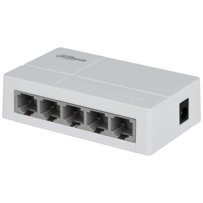 Dahua dh-sf1005l - switch para escritorio 5 puertos fast ethernet con velocidad de transmisión de 10100 mbps en un diseño compacto. su capa 2 soporta un switching de hasta 1 gbps y una velocidad de reenvío de 0.744 mbps.