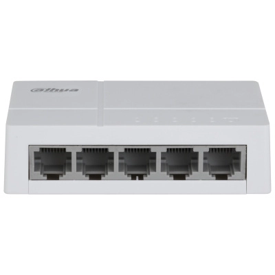 Dahua dh-sf1005l - switch para escritorio 5 puertos fast ethernet con velocidad de transmisión de 10100 mbps en un diseño compacto. su capa 2 soporta un switching de hasta 1 gbps y una velocidad de reenvío de 0.744 mbps.