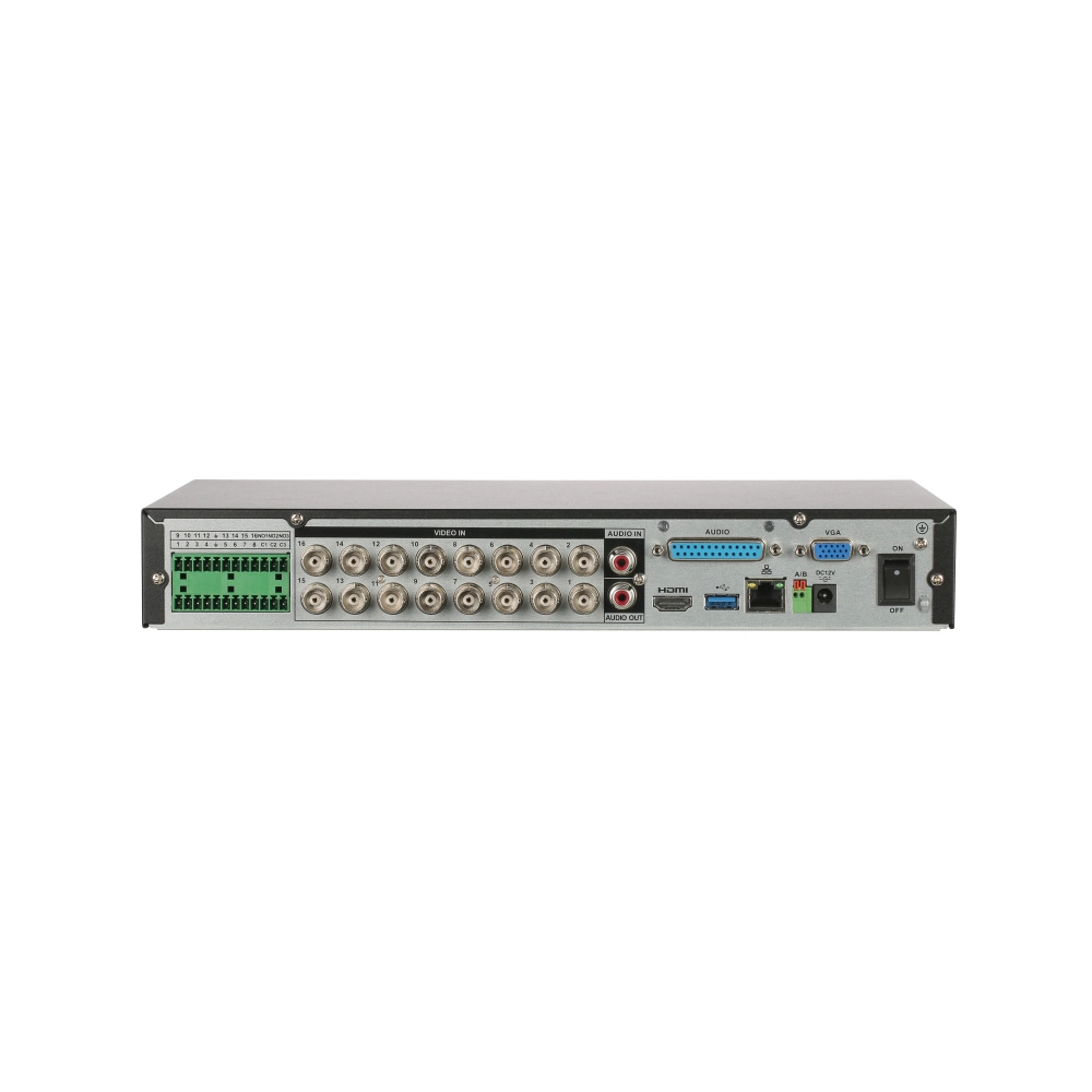 Dahua xvr5116he-4kl-i3 - dvr 16 canales 4k con ia, wizsense, h.265+, 16 canales + 16 ip (32 ch máx.), reconocimiento facial, smd plus, protección perimetral, 16&3 e&s alarma, 1 puerto sata.