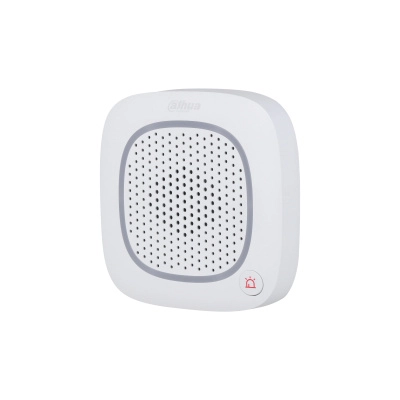 Dahua dhi-ara14-w2- sirena intercom inalámbrica con audio bidireccional y múltiples sonidos (fuego, intrusión, pánico, médica y más), botón de pánico, app dmss, frecuencia 433 mhz, tecnología airshield, compatible únicamente con hub 2.0