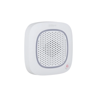 Dahua dhi-ara14-w2- sirena intercom inalámbrica con audio bidireccional y múltiples sonidos (fuego, intrusión, pánico, médica y más), botón de pánico, app dmss, frecuencia 433 mhz, tecnología airshield, compatible únicamente con hub 2.0