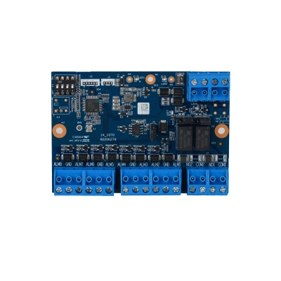 Dhi-arm808-rs módulo de expansión de entradas para paneles 8 entradas de alarma 2 salidas no-nc con jumper direccionable con dip switch configuración para fin de línea de 2k7, 4k7 y 6k8 para paneles arc3008c, arc9016c, arc2008c y arc2016c