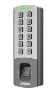 Dahua dhi-asi1212m-dw - control de acceso antivandalico exterior wi-fi soporta 10,000 usuarios, passwords y tarjetas id  3,000 huellas  teclado mecanico rs-485 y wiegand tcpip  alimenta cerradura 12v  ip65 ik08
