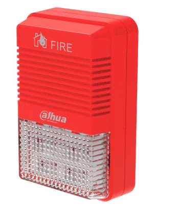 Dahua wisualarm hy-1500 - lampara estroboscópica con sirena direccionable 2 hilos volumen de 75 db–115 db 24v dc cumple normas en54-3, en54-23 microprocesador integrado