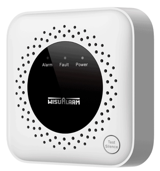 Dahua wisualarm dhi-hy-ga40a -detector de gas metano (ch₄) autónomo, sensor de gas catalítico, salida de relevador, salida de válvula, detección de temperatura ambiente, alarma de 70 db, led indicadores, certificación ce,