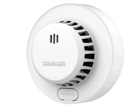 Dahua wisualarm dhi-hy-sa13a - detector de humo standalone (autónomo), sonido de alarma de 85db, cuenta con un botón de prueba y silencio, batería reemplazable, cobertura de 20-40 m², alarma visual y sonora