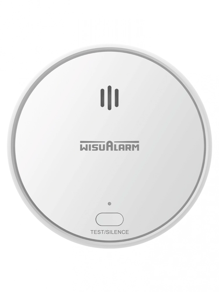 Dahua wisualarm hy-sa2fa - detector inteligente de humo wifi 2.4 ghz, sensor fotoeléctrico, sonido de alarma de 85db, alarma visual y audible, envía notificaciones en tiempo real a app, certificaciones tüv and ce,