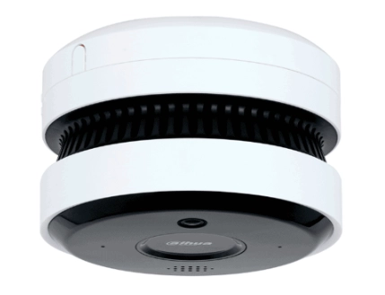 Dahua wisualarm dhi-hy-sav849ha-e -cámara ip 5mp con ia para detección de incendio, detector fotoelectrico, buzzer de 85 db, wdr real, flip, e&s de alarma, ir de 20 metros, poe, micrófono y altavoz, ranura microsd