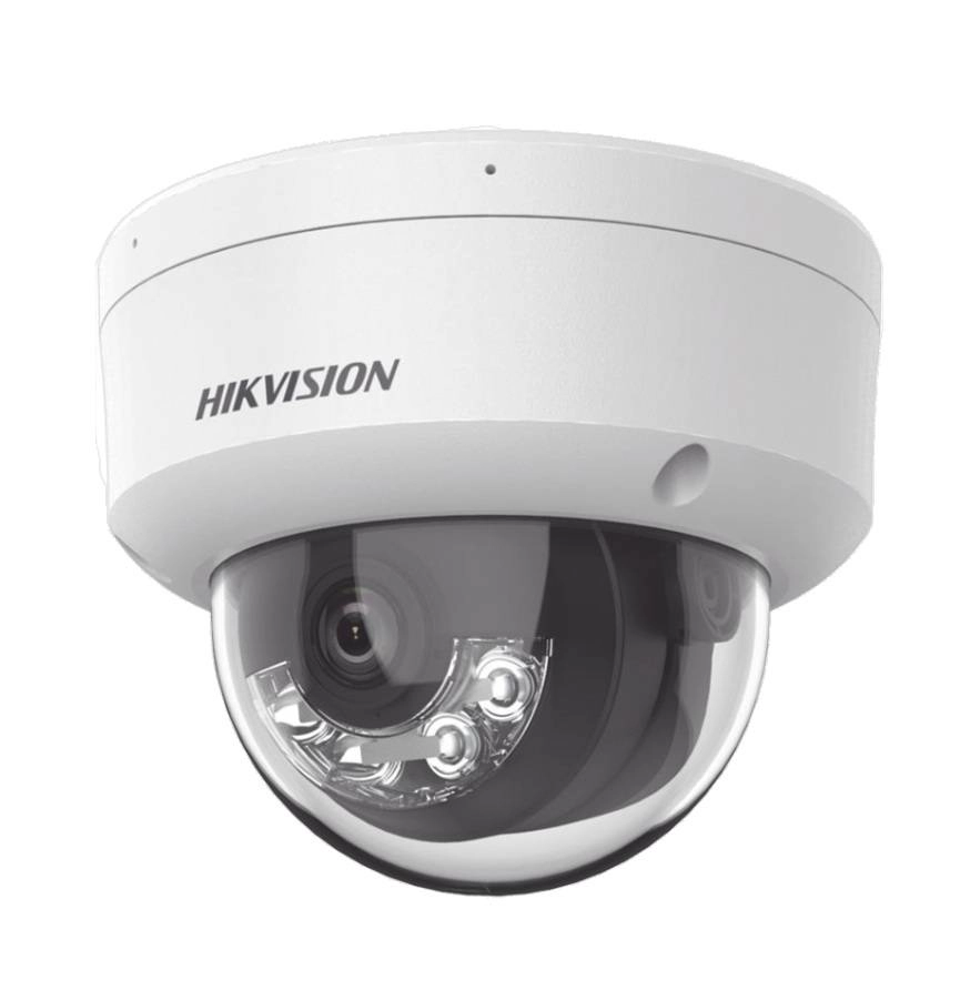 Dual light + 2 micrófonos integrados domo ip 2 mp lente 2.8 mm 30 mts luz blanca + 30 mts ir acusense exterior ip67 ik10 wdr 120 db  poe acuseek