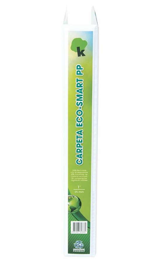 Techmakro carpeta 1 in para archivo de carton forrado de pvc, blanca ecosmart país de origen tailandia