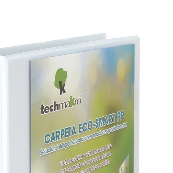 Techmakro carpeta 1 in para archivo de carton forrado de pvc, blanca ecosmart país de origen tailandia