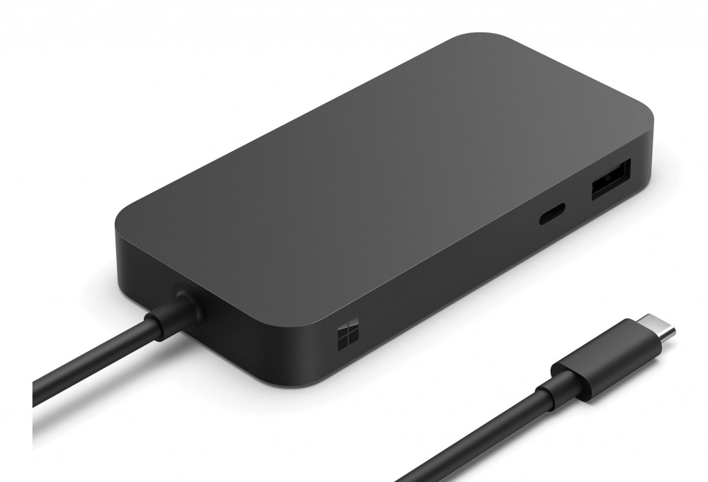 Microsoft base de conexión para portátil, monitor - capacidad de carga - 100w - negro - de escritorio - 2 displays supported - 4k @ 60hz, 8k @ 30hz, 4k - 3840 x 2160, 7680 x 4320 - 4 x puertos usb - 1 x usb type-a ports - usb tipo-a - 3 x usb type-c ports - usb tipo-c - 1 x rj-45 ports - red (rj-45) - 1 x hdmi ports - hdmi - cableado - gigabit ethernet - 65w