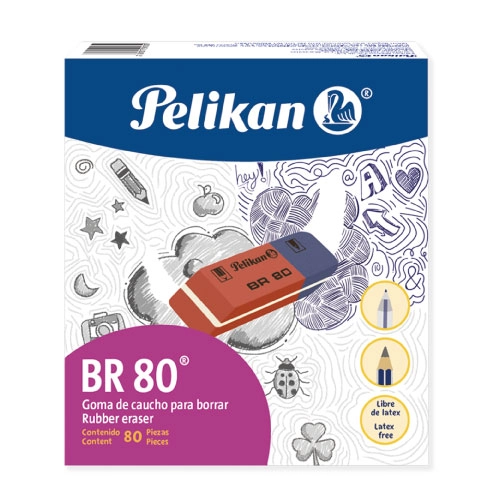 Borrador pelikan br-80 lápiz y tinta c/80 pzas