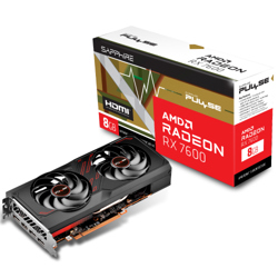 Tarjeta de video sapphire pulse radeon rx 7600 8gb oc dual fan gddr6 128 bit 1xhdmi 3xdp