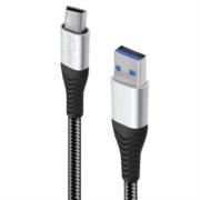 Cable duplimax platinum micro usb 1.5m nylon color negro con plata