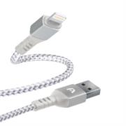 Cable argomtech lightning a usb nylon trenzado 1.8m color blanco