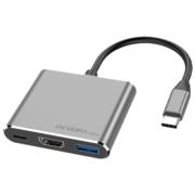 Hub argomtech one axess 3 en 1 puerto de salida tipo c a hdmi pd/usb 3.0