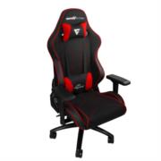 Silla game factor cgc600 tela reclinable con descansa brazos 4d estrella metálica color rojo-negro