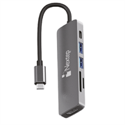 Hub nextep usb-c 6 en 1 usb 3.0/hdmi/4k lector sd-tf