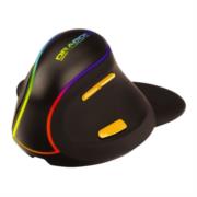 Mouse nextep inalámbrico vertical recargable/ergonómico 7 botones 2400 dpi rgb color negro