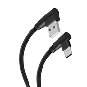 Cable steren usb a usb-c conectores a 90 grados 1.2m color negro