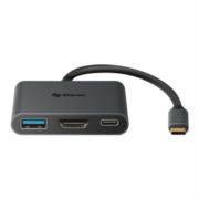 Adaptador steren usb-c a hdmi/usb 3.0/usb-c color negro