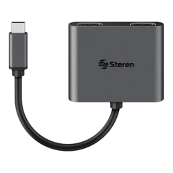 Adaptador steren usb c a hdmi dual