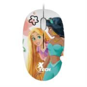 Mouse alámbrico xtech  xtm-d406ps ambidiestro princesas disney 3 botones 1 velocidad